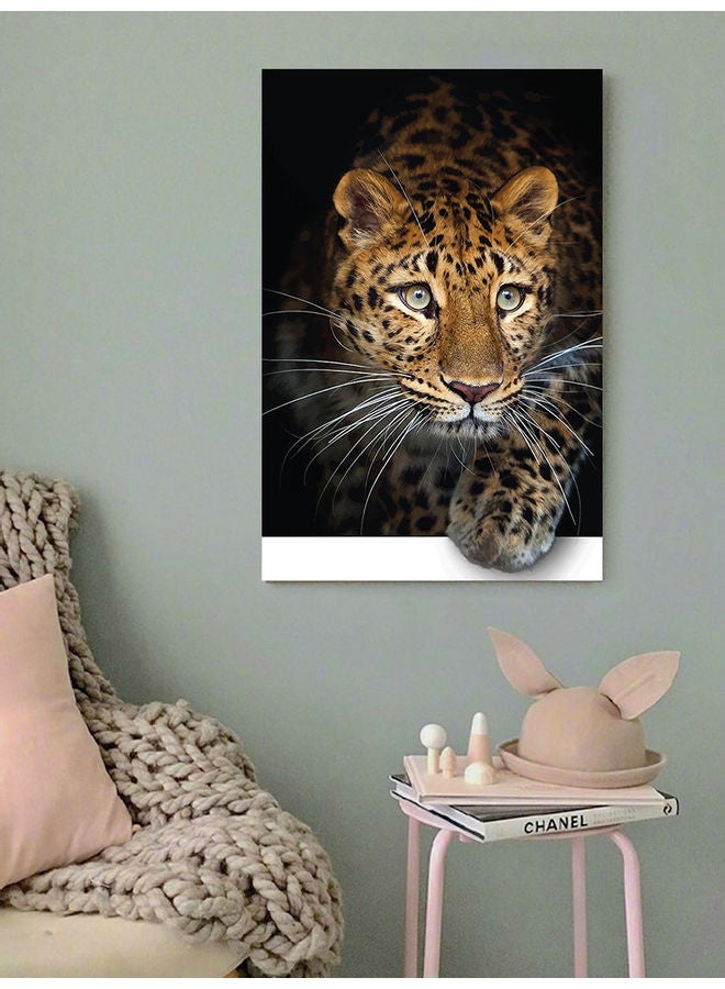 Atiq Leopard Printed Wall Art Black/Brown - Image 3
