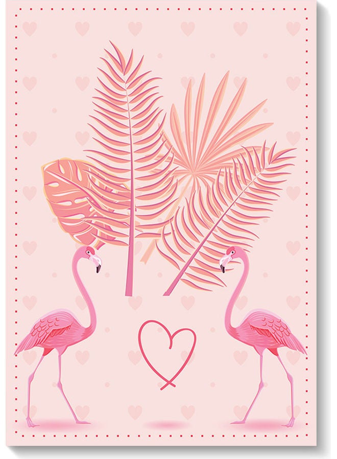 أتيك لوحة فنية لديكور الحائط تمثل طائر الفلامنجو وردي 40x60سم - Image 1