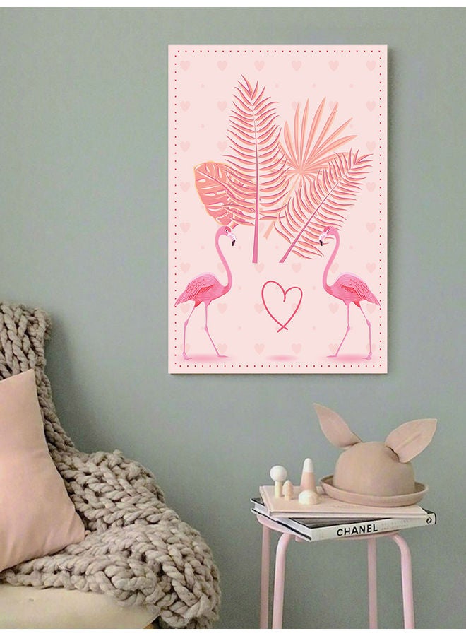 أتيك لوحة فنية لديكور الحائط تمثل طائر الفلامنجو وردي 40x60سم - Image 3