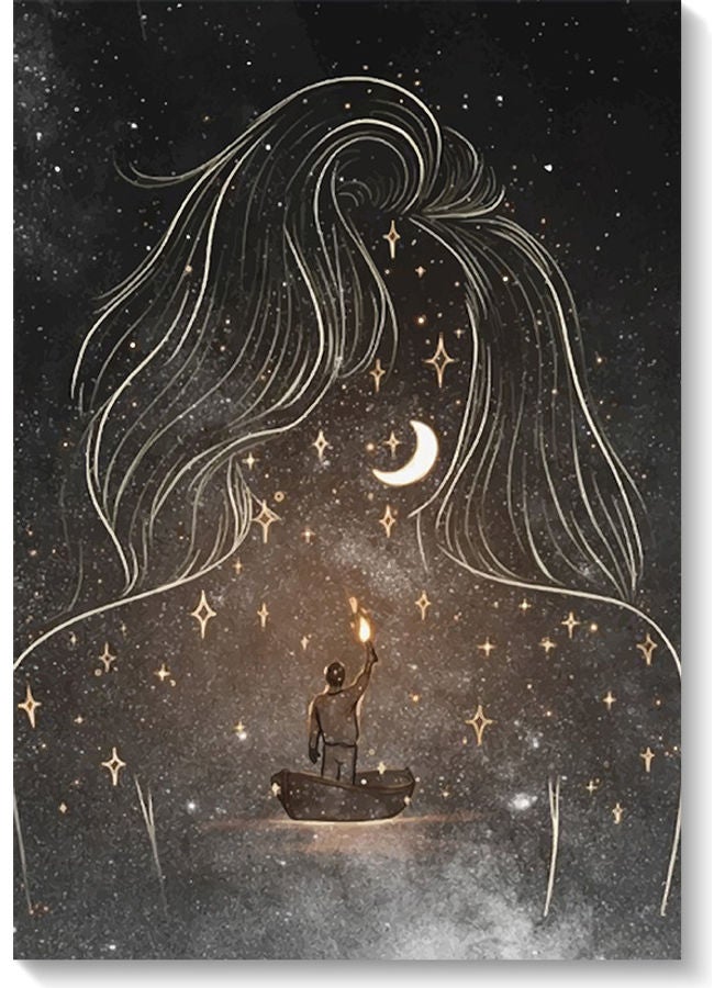 Atiq Space Woman Themed Wall Art Painting Multicolour 40x60cm - Image 1