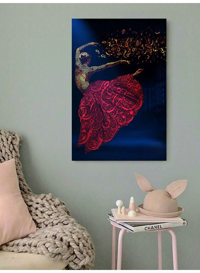 أتيك لوحة فنية لديكور الحائط تمثل امرأة مزينة بالخط العربي متعدد الألوان 40x60سم - Image 2