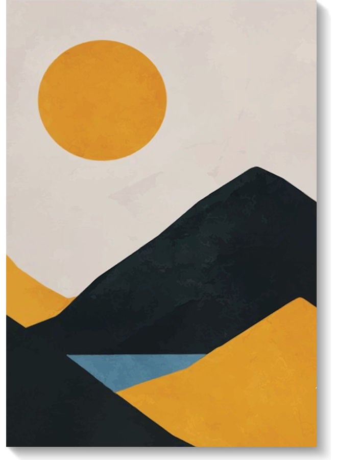 Atiq Abstract Sun And Mountain Wall Art multicolour 40 x 60cm - Image 1