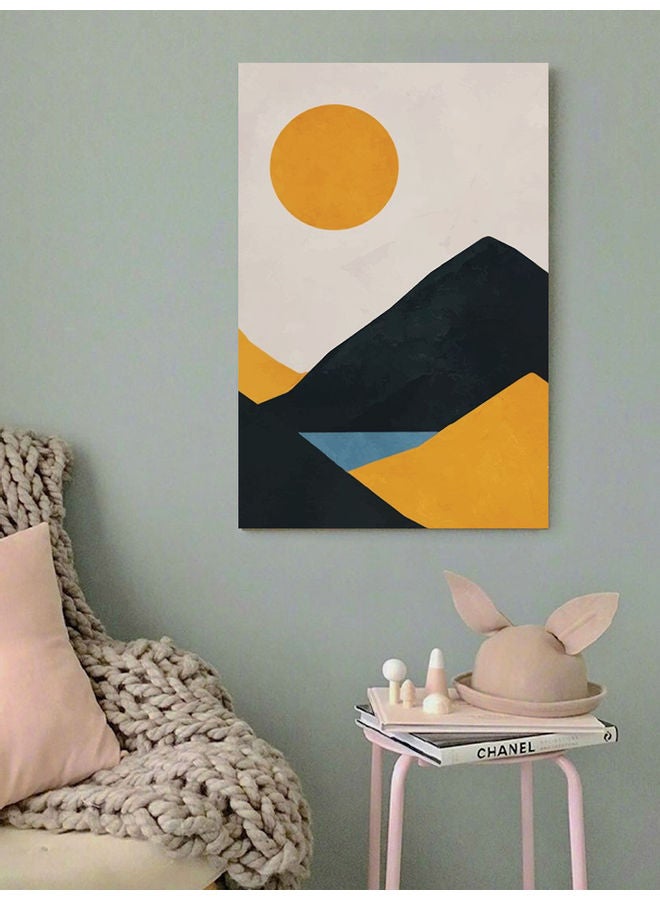 Atiq Abstract Sun And Mountain Wall Art multicolour 40 x 60cm - Image 3