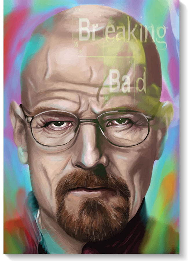 Atiq Walter White Breaking Bad Series Wall Art Multicolour 40x60cm - Image 1