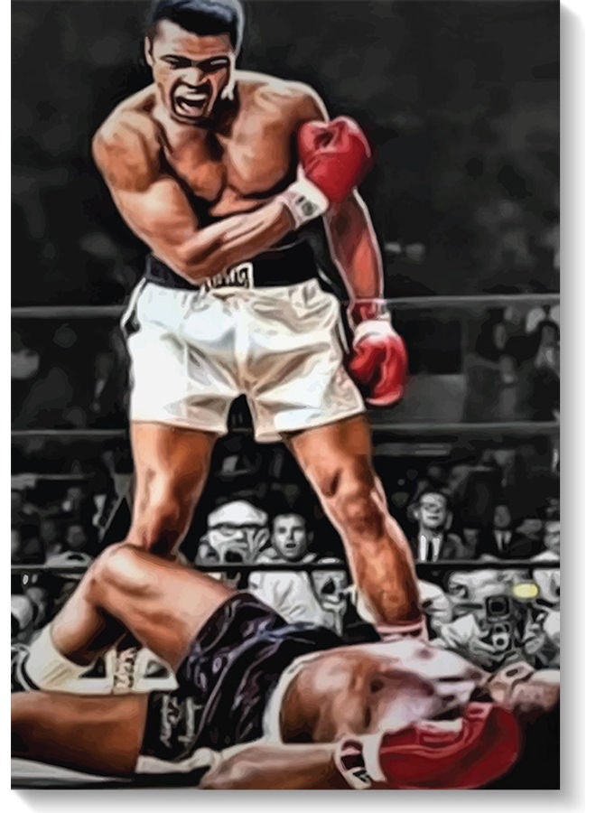 Atiq Mohammed Ali Boxer Wall Art Multicolour 40x60cm - Image 1