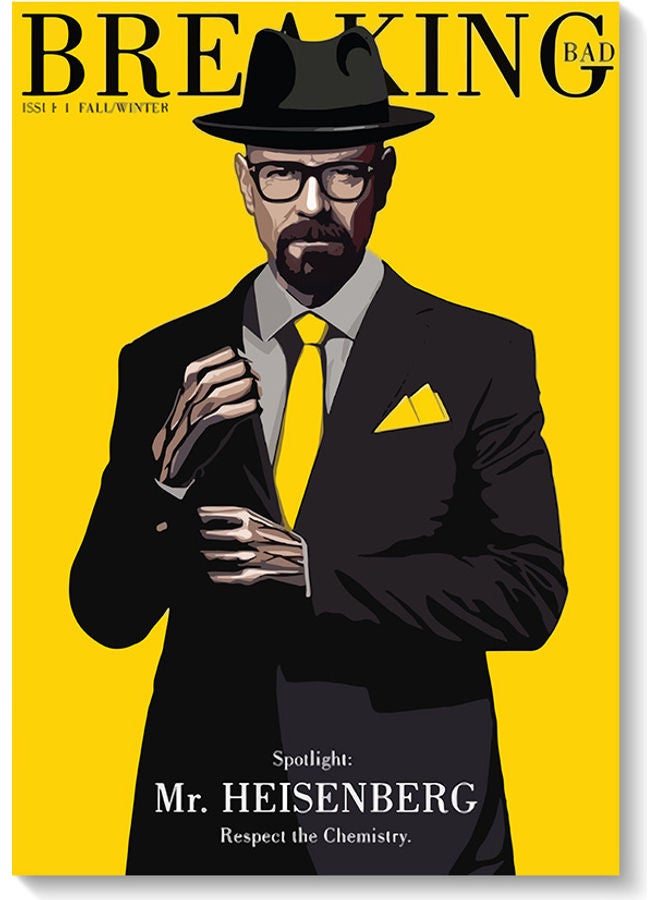 أتيك لوحة فنية بتصميم شخصية والتر وايت من مسلسل 'Breaking Bad' متعدد الألوان 40x60سم  - Image 1