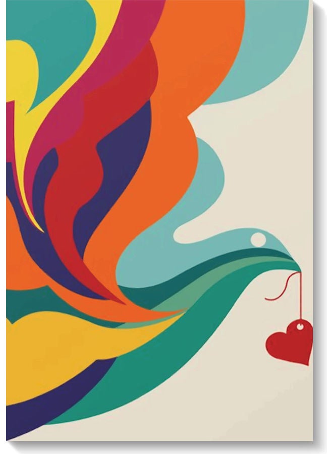 Atiq Abstract Bird Wall Art Multicolour 40x60cm - Image 1