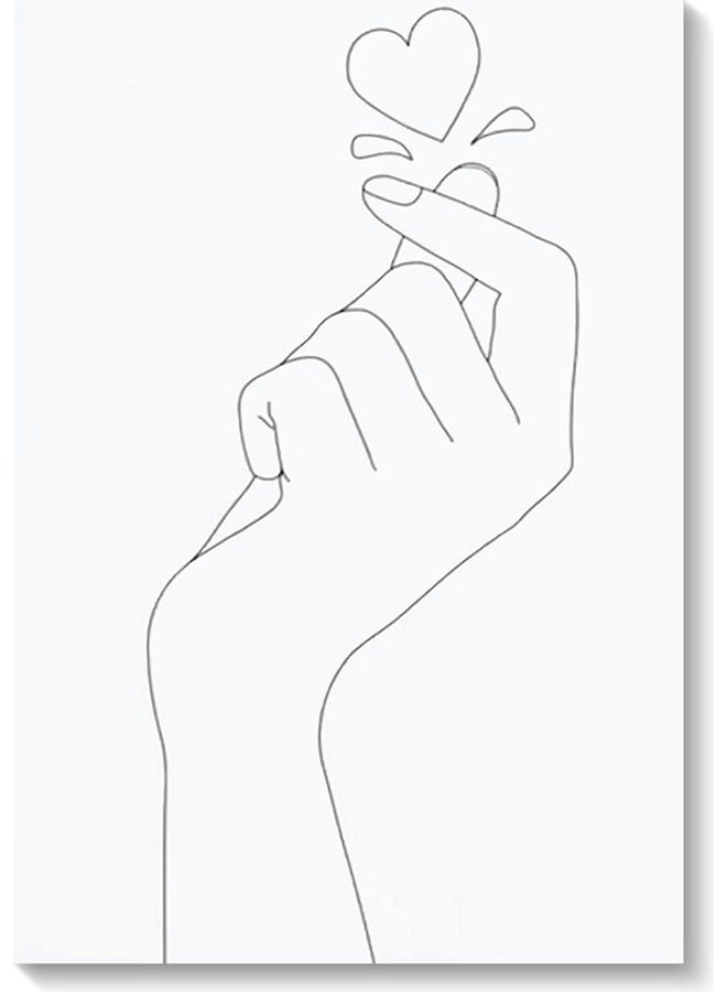 Atiq Hand Love Heart Wall Art Multicolour 40x60cm - Image 1