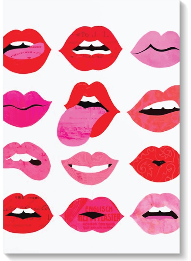 Atiq Lips Wall Art Multicolour 40x60cm - Image 1