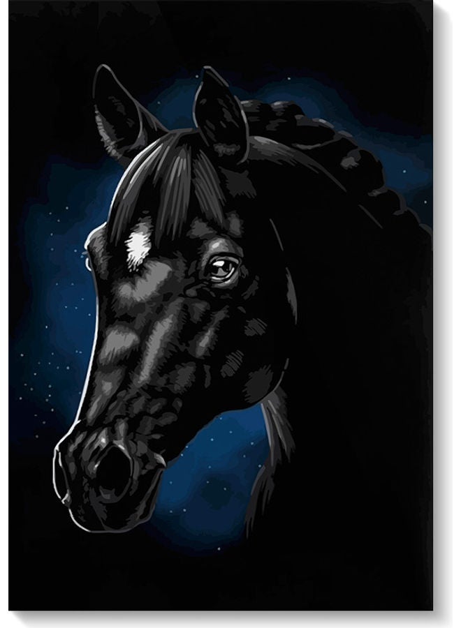 Decorative Wall Art Painting Black/Blue 40 x 60cm