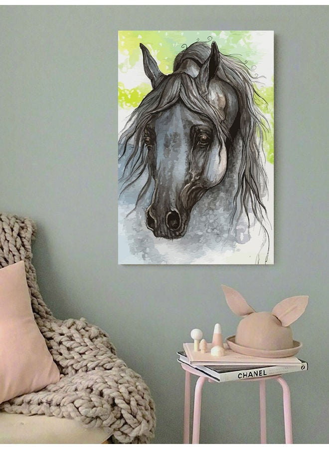 أتيك لوحة فنية لديكور الحائط مستوحاة من الحصان عربي متعدد الألوان 40x60سم - Image 3