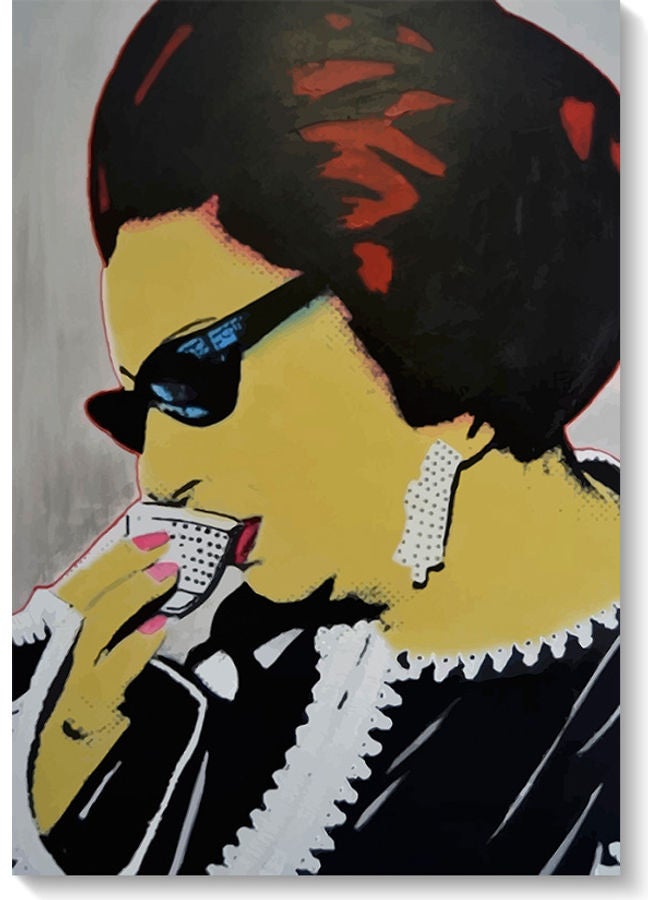Atiq Um Kolthum Pop Art Themed Wall Art Painting Multicolour 40x60cm - Image 1