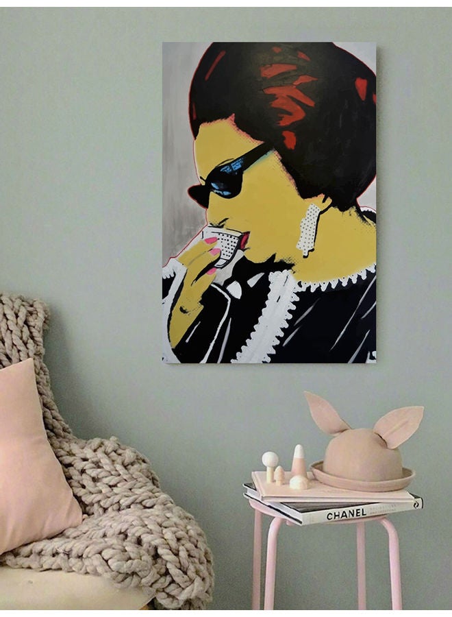 Atiq Um Kolthum Pop Art Themed Wall Art Painting Multicolour 40x60cm - Image 3