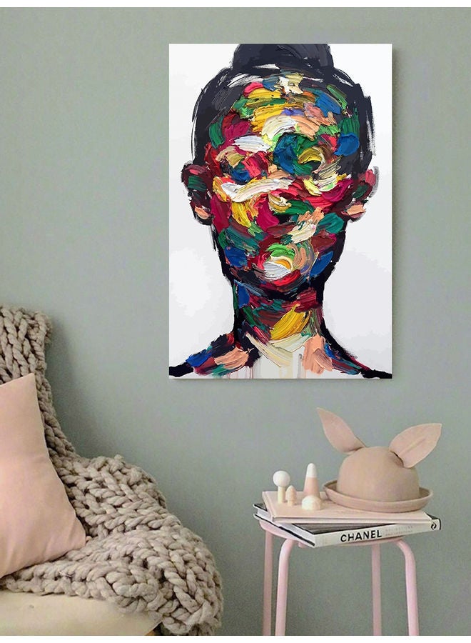 أتيك لوحة فنية لديكور الحائط تمثل وجه امرأة ملون متعدد الألوان 40x60سم - Image 3