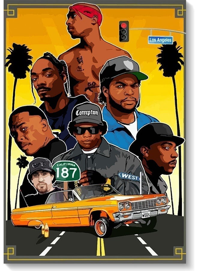 Atiq Rappers Themed Wall Art Painting Multicolour 40x60cm  - Image 1