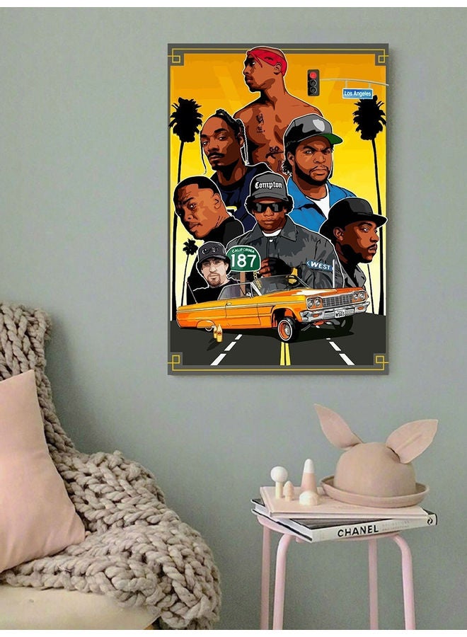 Atiq Rappers Themed Wall Art Painting Multicolour 40x60cm  - Image 3