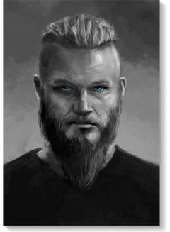 Ragner Vikings Themed Wall Art Painting Multicolour 40x60cm