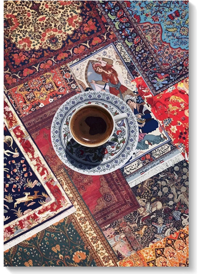Atiq Coffee Lovers Wall Art Multicolour 40x60cm - Image 1