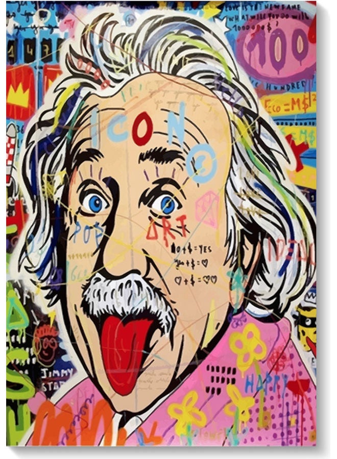 Atiq Einstein Pop Wall Art multicolour 40x60cm - Image 1