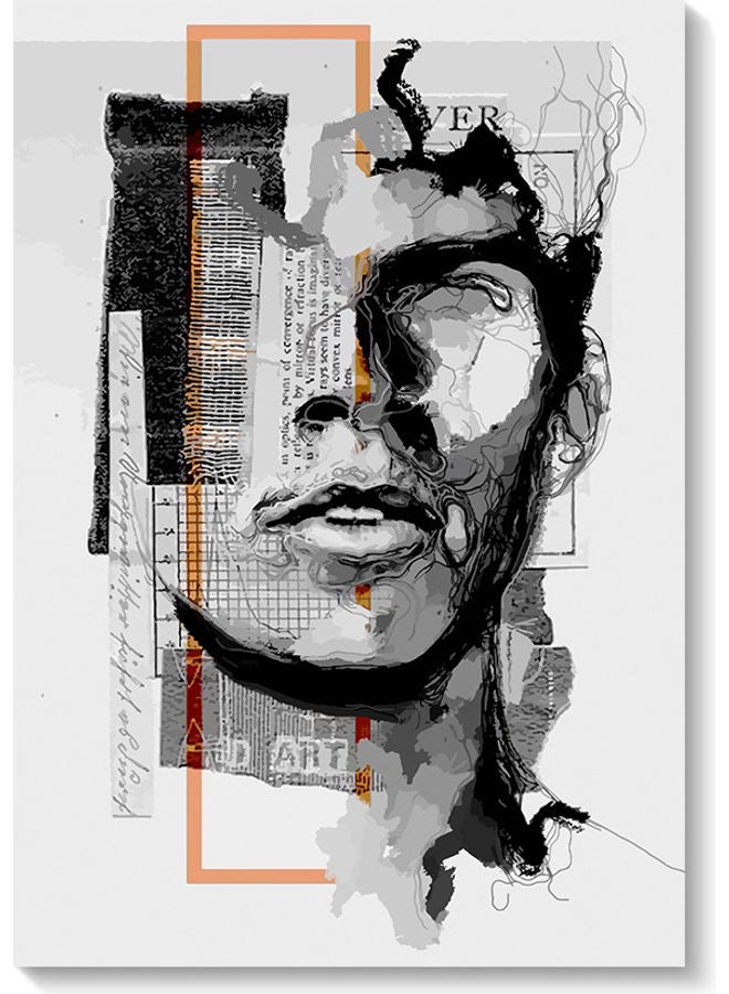 Atiq Abstract Man Face Wall Art multicolour 40x60cm - Image 1