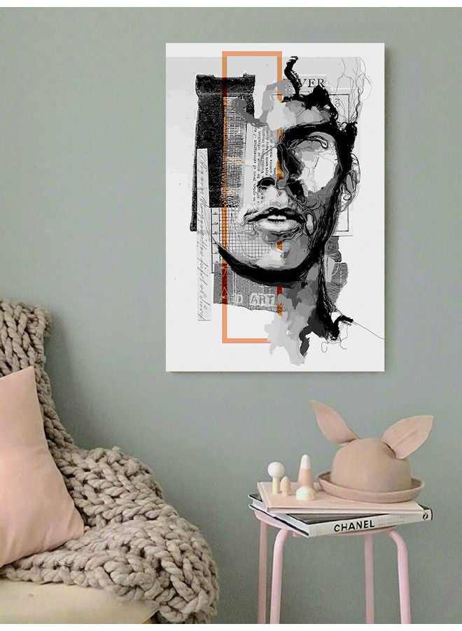 Atiq Abstract Man Face Wall Art multicolour 40x60cm - Image 2