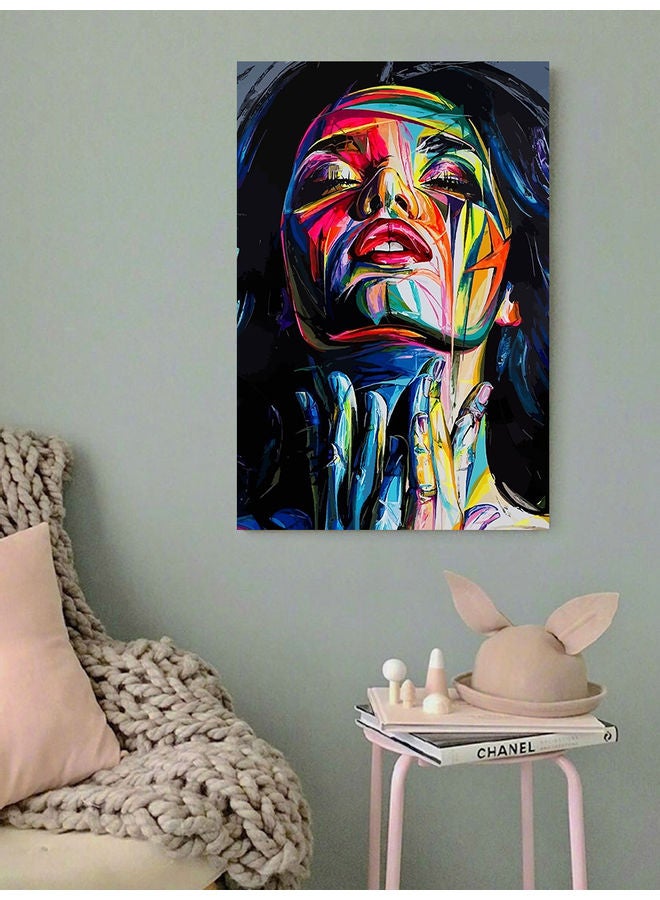 أتيك - لوحة فنية تجريدية لديكور الحائط بتصميم فتاة متعدد الألوان 40x60سم - Image 1