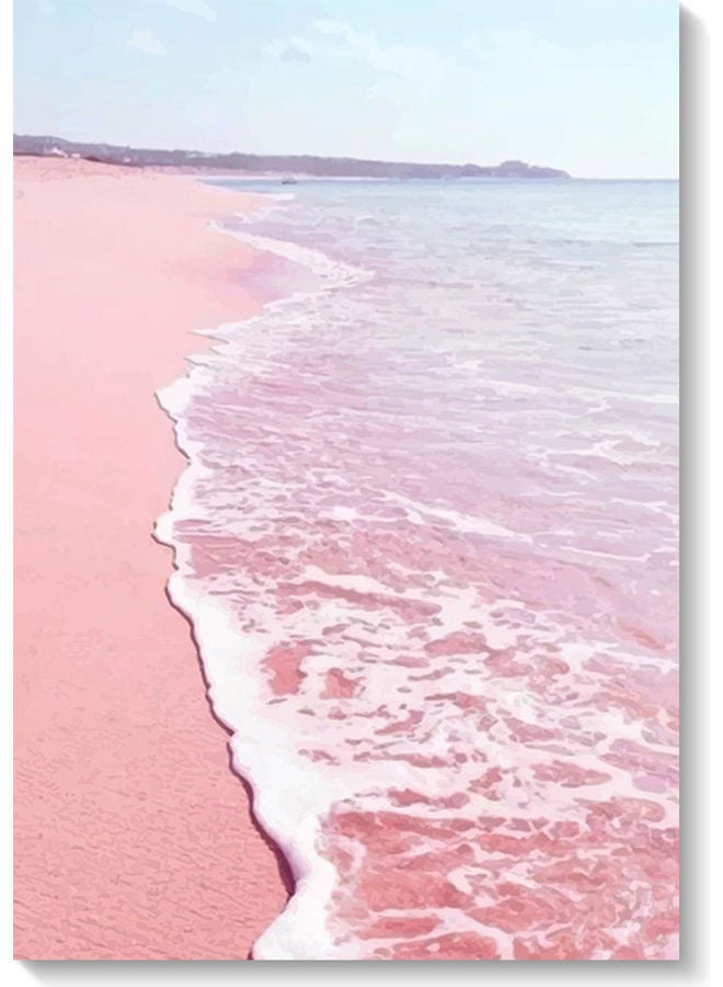 أتيك لوحة فنية بتصميم لشاطئ متعدد الألوان 40x60سم - Image 1