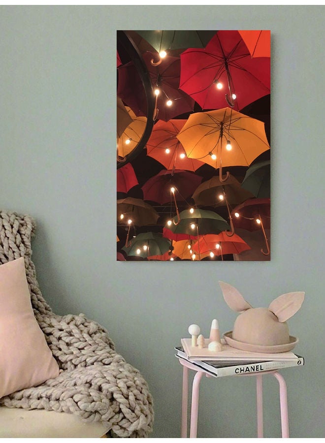 أتيك لوحة فنية تحت عنوان مظلات متعدد الألوان 40x60سم - Image 2