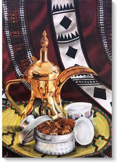 Atiq Coffee And Dates Wall Art Multicolour 40x60cm  - Image 1