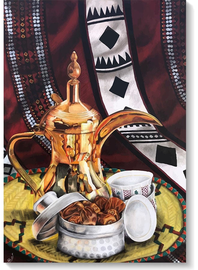 Atiq Coffee And Dates Wall Art Multicolour 40x60cm  - Image 1