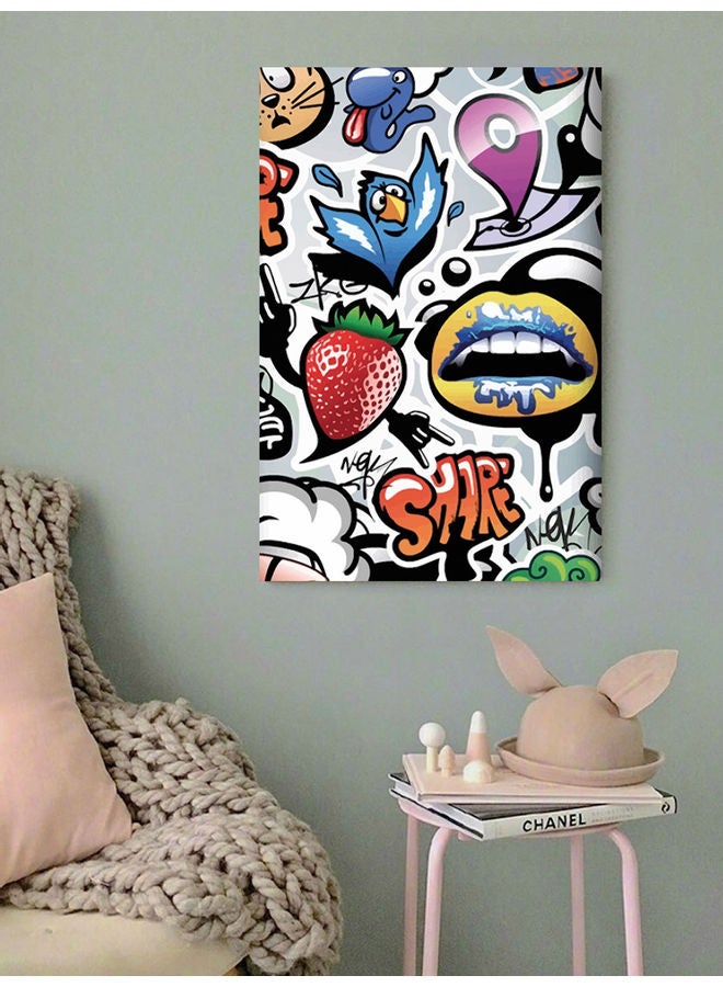 أتيك لوحة فنية جدارية بنمط فن الجرافيتي متعدد الألوان 40x60سم - Image 3