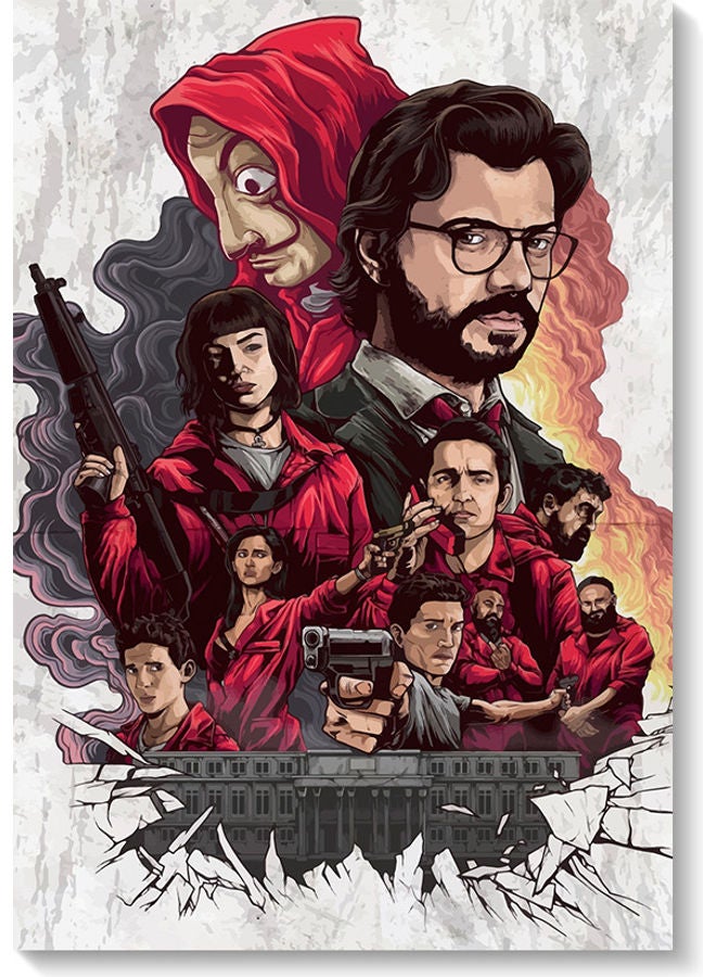 Atiq La Casa De Papel Themed Wall Art Painting Multicolour 40x60cm - Image 1