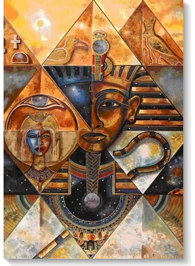 أتيك لوحة فنية لديكور الحائط بتصميم نقوش مصرية متعدد الألوان 40x60سم - Image 1