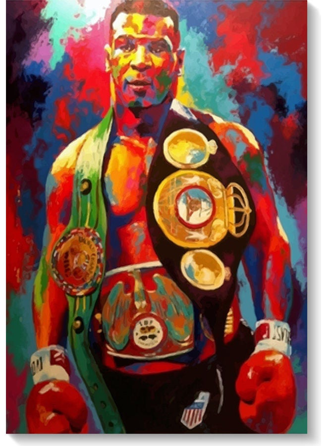 Atiq Mike Tyson Boxer Wall Art Multicolour 40x60cm - Image 1