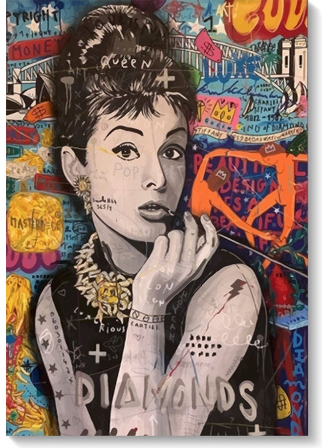 Atiq Audrey Hepburn Pop Wall Art Multicolour 40x60cm - Image 1