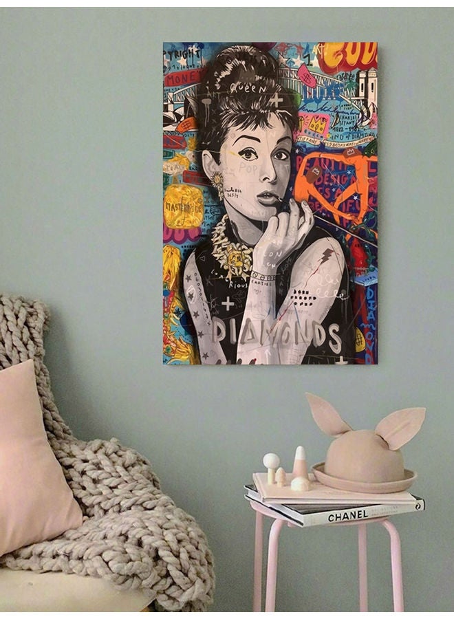 Atiq Audrey Hepburn Pop Wall Art Multicolour 40x60cm - Image 2