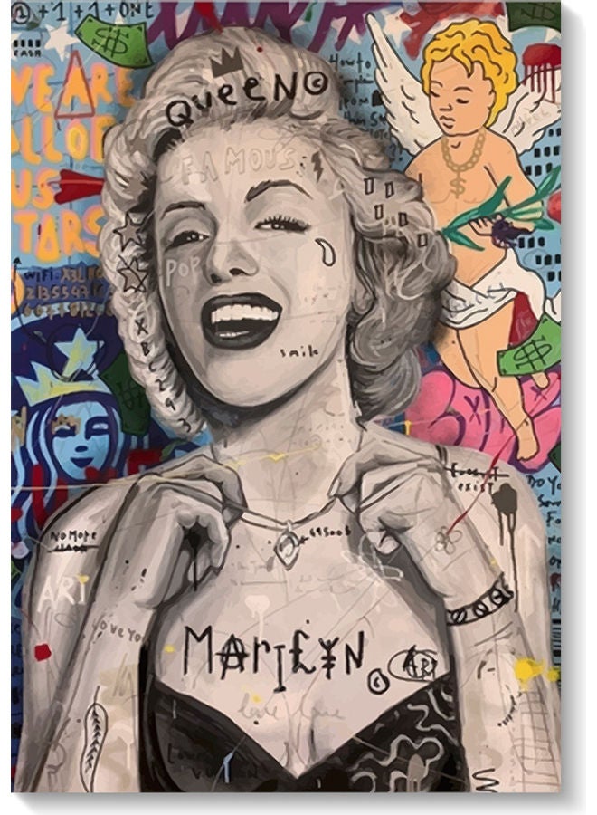 Atiq Marilyn Monroe Wall Art multicolour 40x60cm  - Image 1