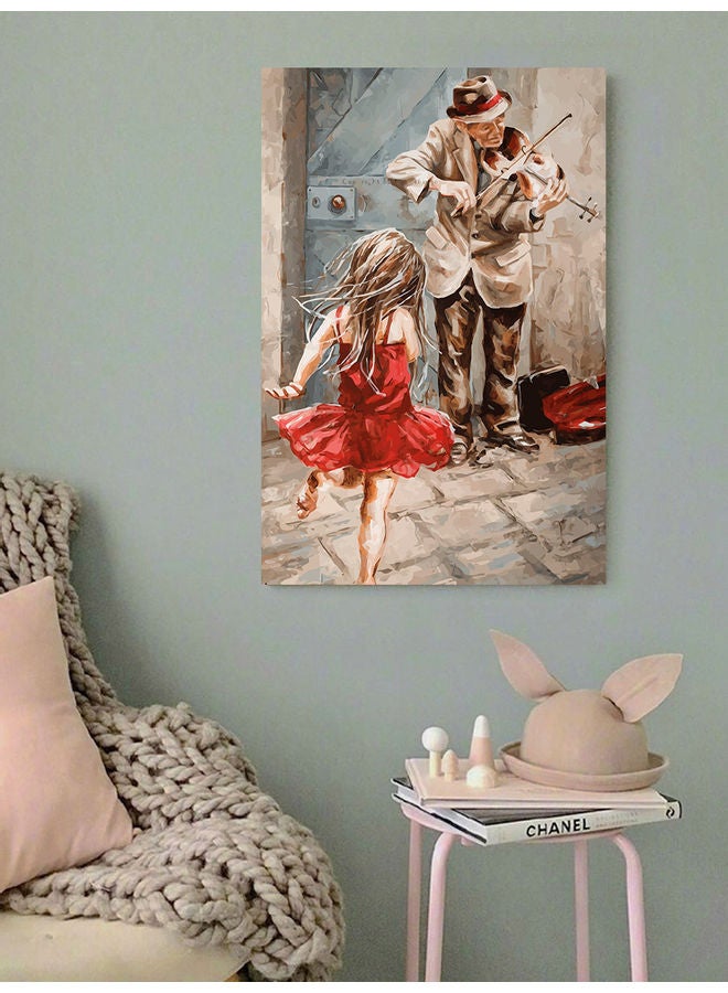 أتيك لوحة فنية بتصميم عازف كمان متعدد الألوان 40x60سم - Image 2