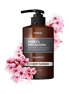 KUNDAL Honey And Macadamia Pure Natural Balancing Refreshing Shampoo, Cherry Blossom 500ml 
