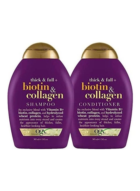 Biotin And Collagen Shampoo And Conditioner Set 2 x 385ml
