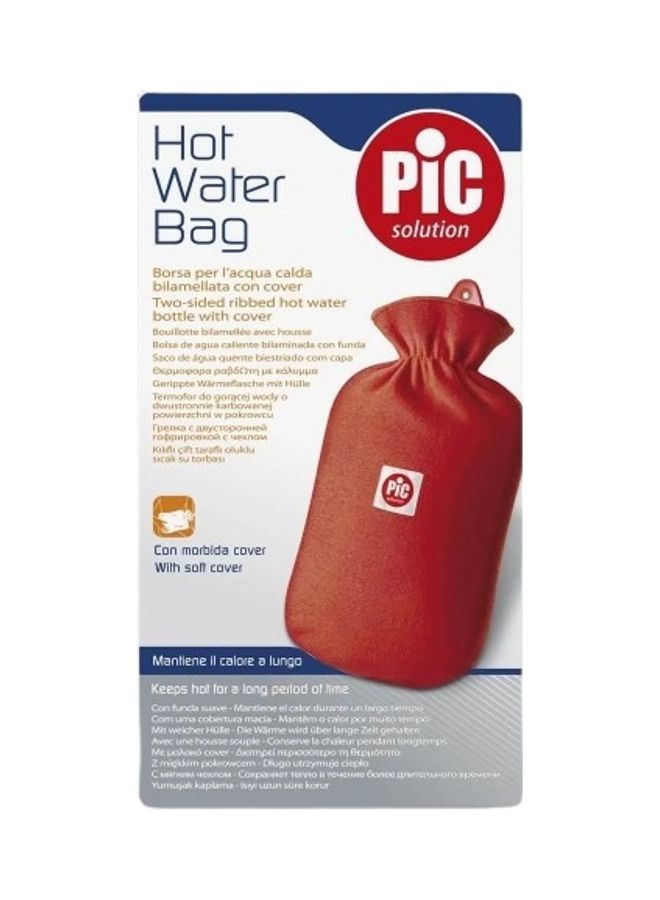 PIC Two Sided Ribbed Hot Water Bag With Soft Cover 