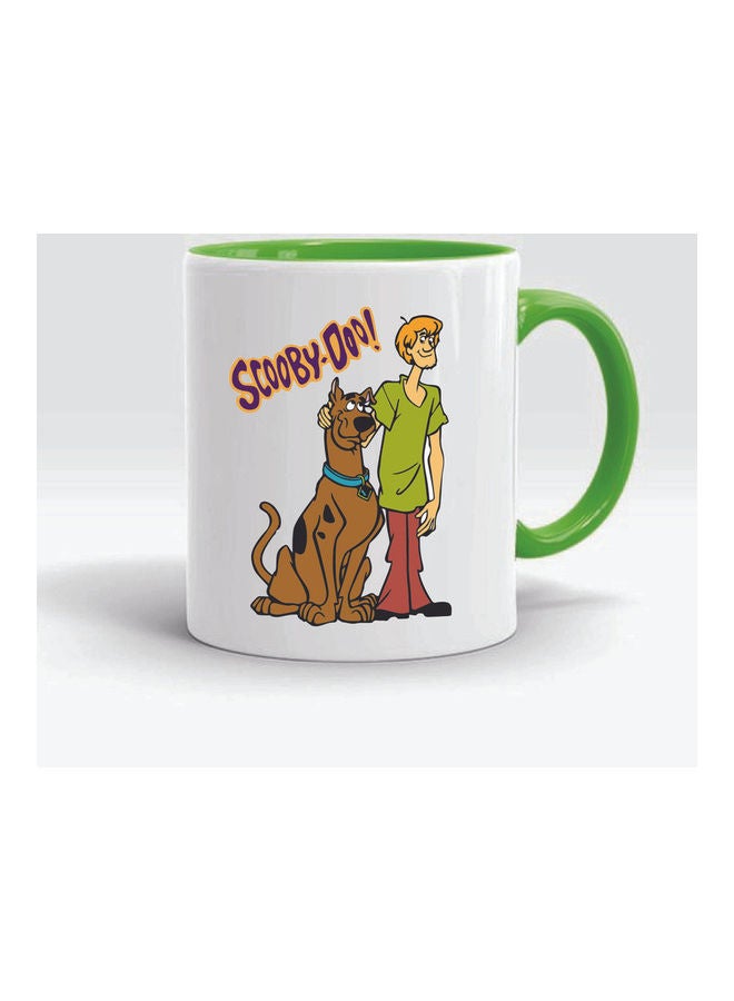FBGenics Shaggy And Scooby Scooby Doo Ceramic Printed Mug Printed Mug Green And White 325ml - Image 1
