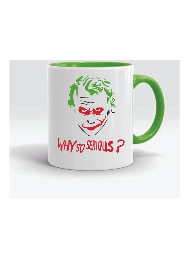 FBGenics Why So Serious? Ceramic Printed Mug Green/White - Image 1