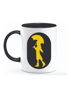 Umbrella Girl Ceramic  Printed Mug Black/White/Yellow - v1609687384/N43397849A_1