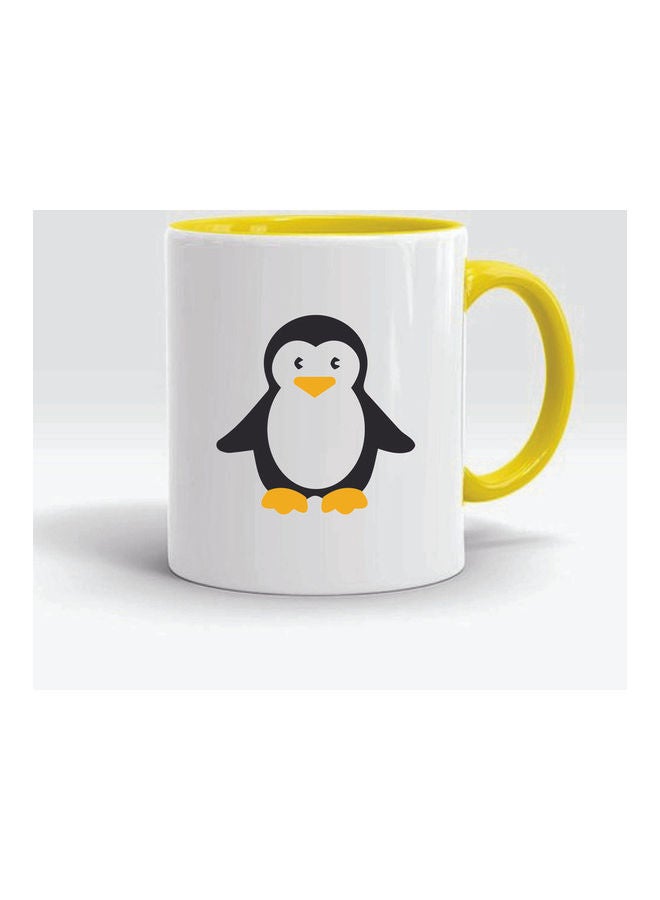 FBGenics Cute Penguin Ceramic  Printed Mug Yellow/White/Black 325ml  - Image 1