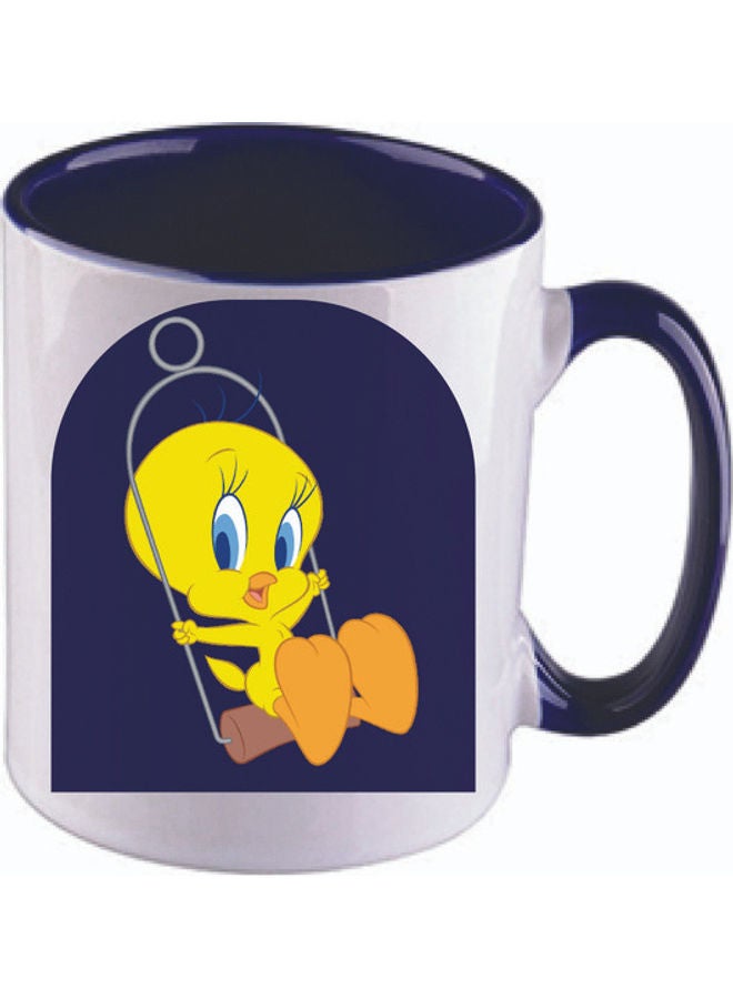FBGenics Tweety Printed Ceramic Mug DarkBlue/White/Yellow/Orange 325ml - Image 1