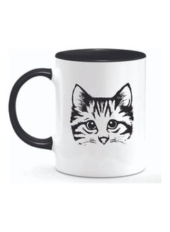 FBGenics Cat Face Printed Ceramic Mug Black/White  - Image 1
