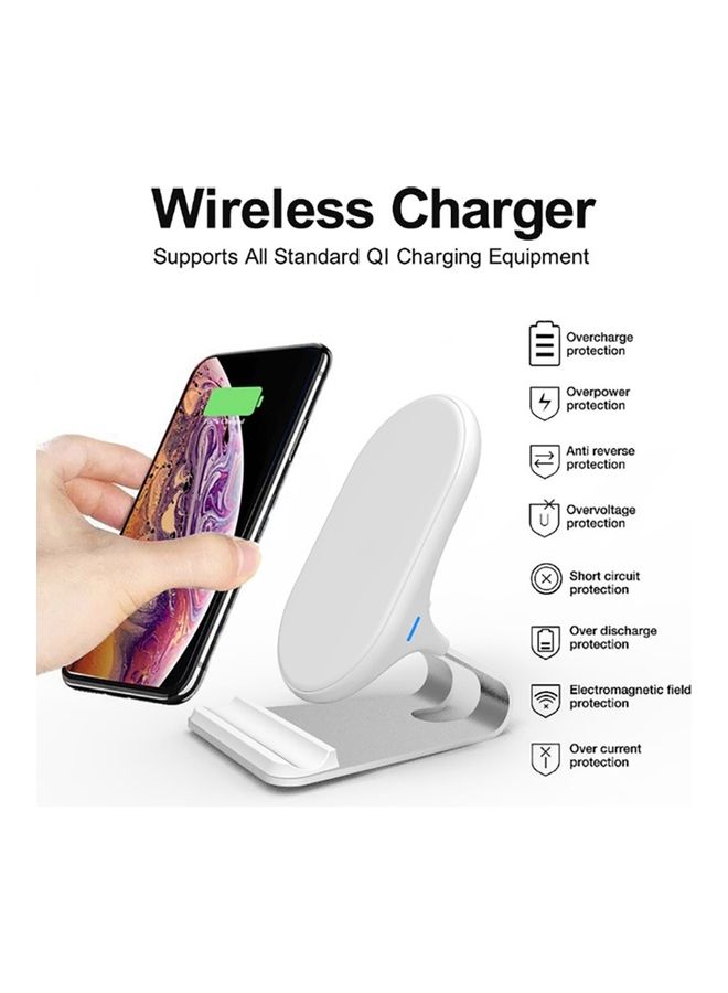 20W Qi Wireless Charger Stand White - Image 2