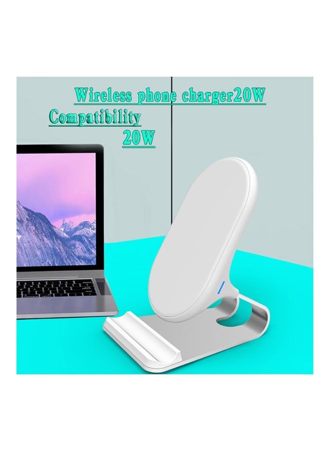 20W Qi Wireless Charger Stand White - Image 3