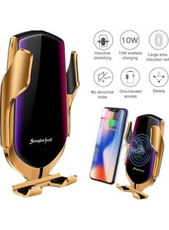 10W Quick Car Wireless Charger Stand Gold